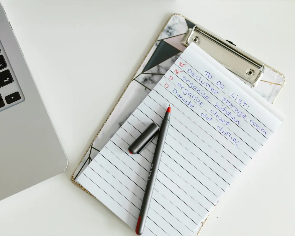 Business setup checklist clipboard