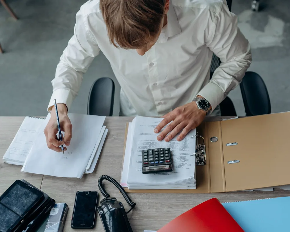Accountant checking tax filings